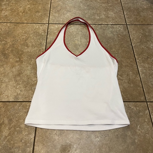 AMERICAN EAGLE white ribbed halter top - Picture 1 of 4